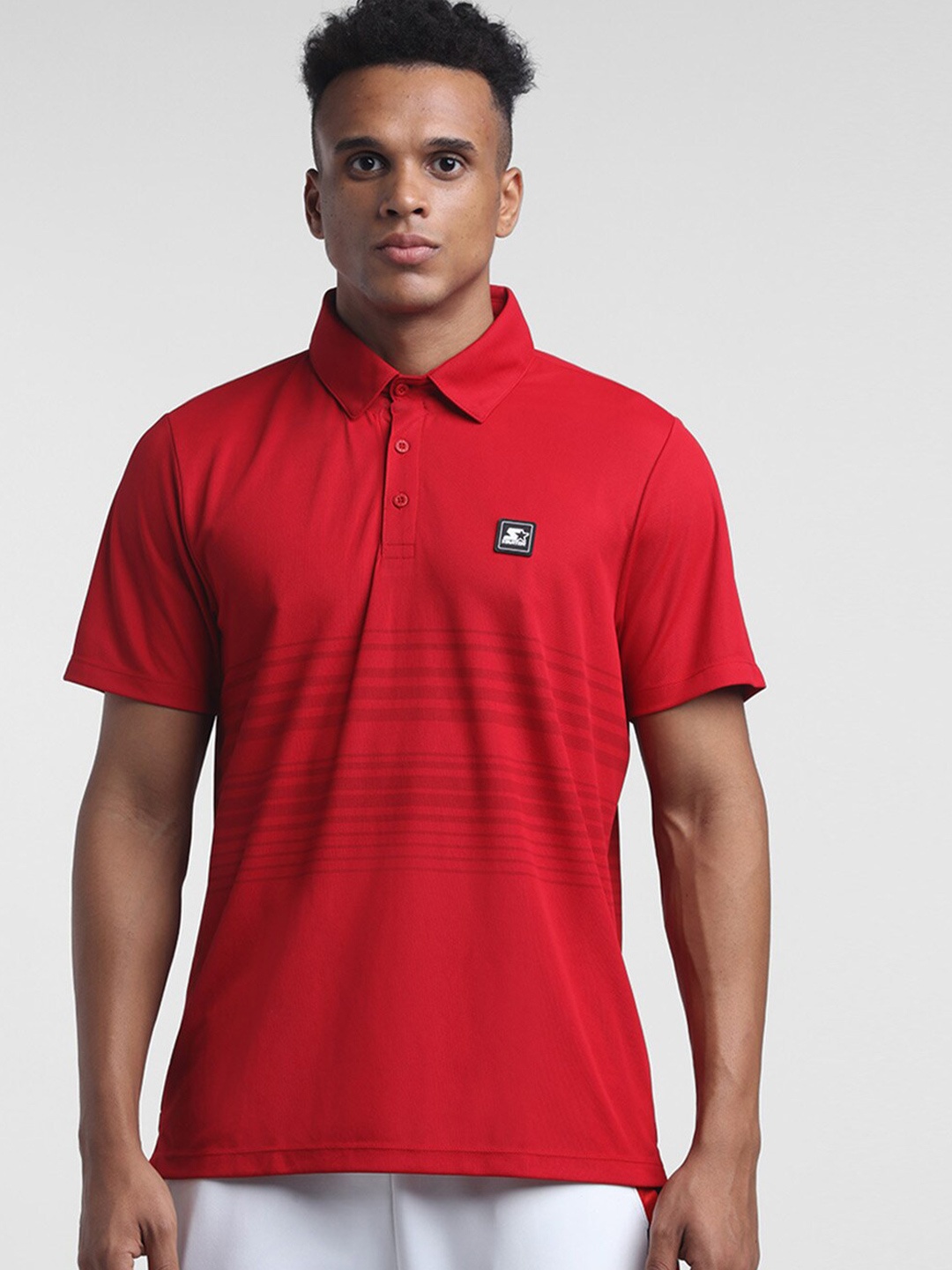 

STARTER Men Red Polo Collar T-shirt
