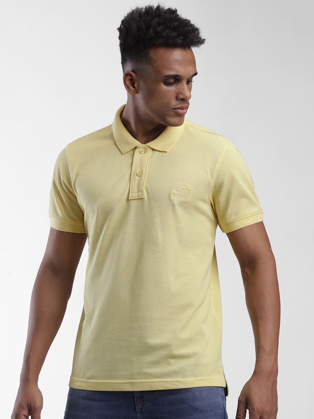 

STARTER Men Yellow Solid Polo Collar T-shirt
