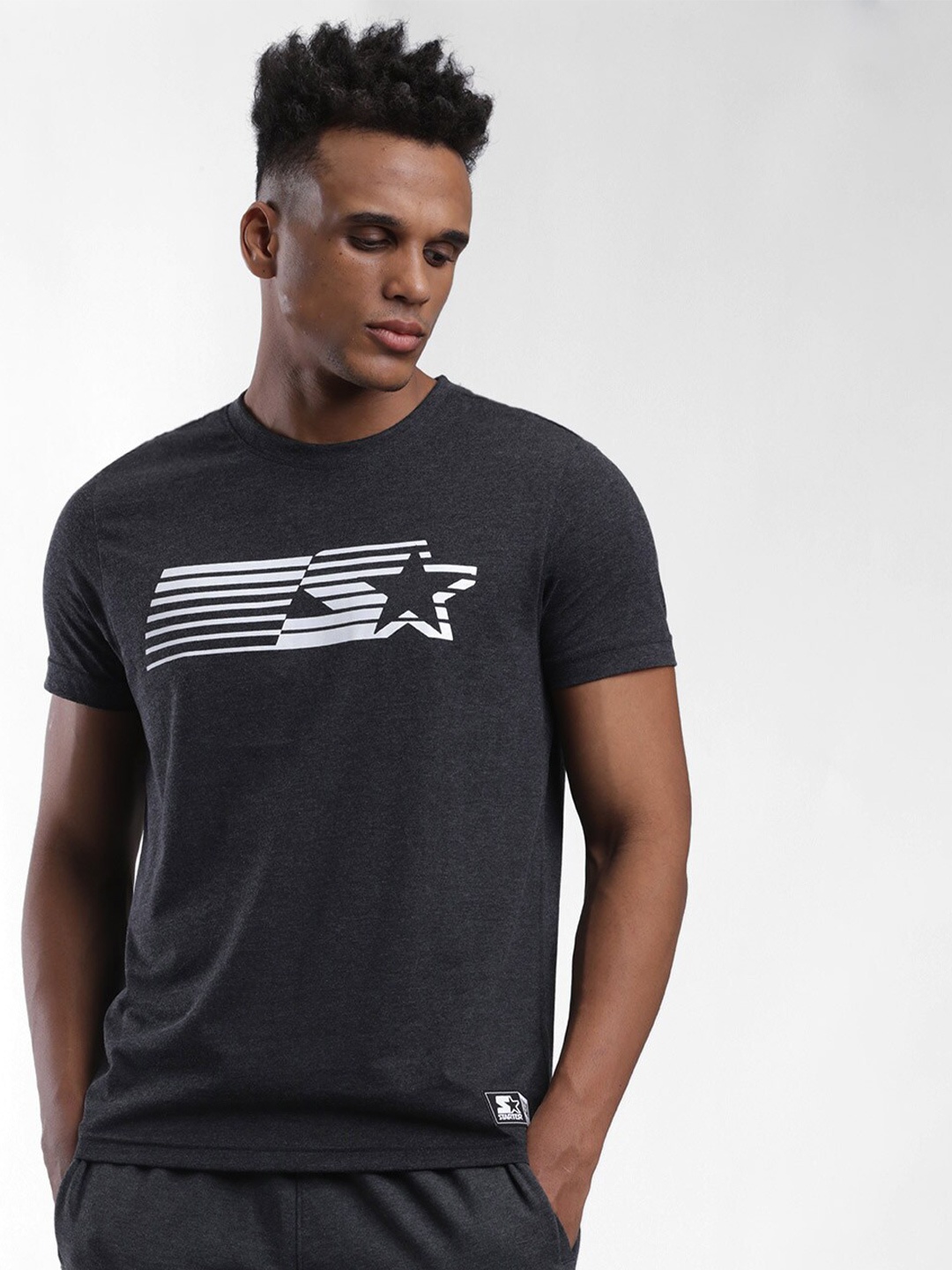 

STARTER Men Grey Printed T-shirt