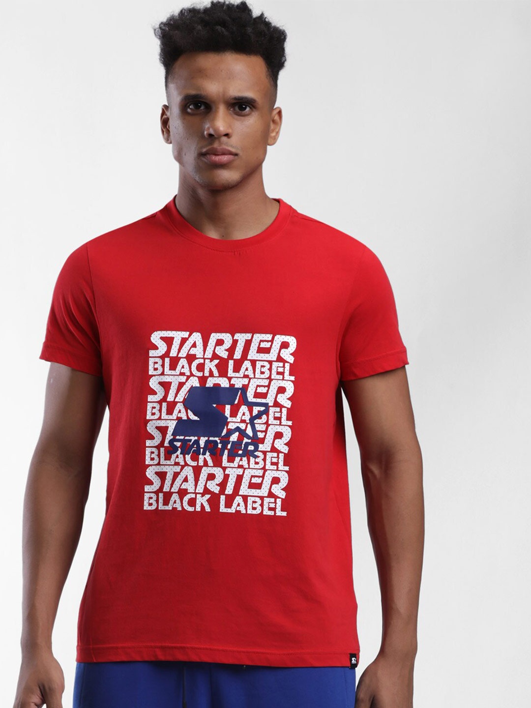 

STARTER Men Red Typography Printed T-shirt