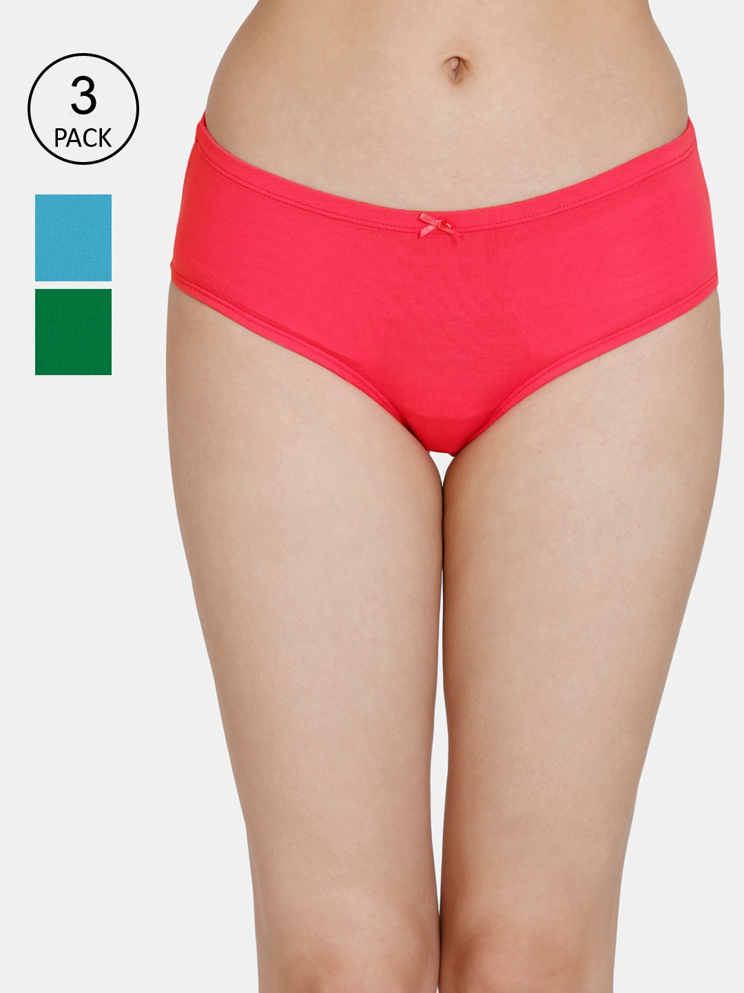 

Zivame Girls Pack Of 3 Solid Hipster Briefs, Green