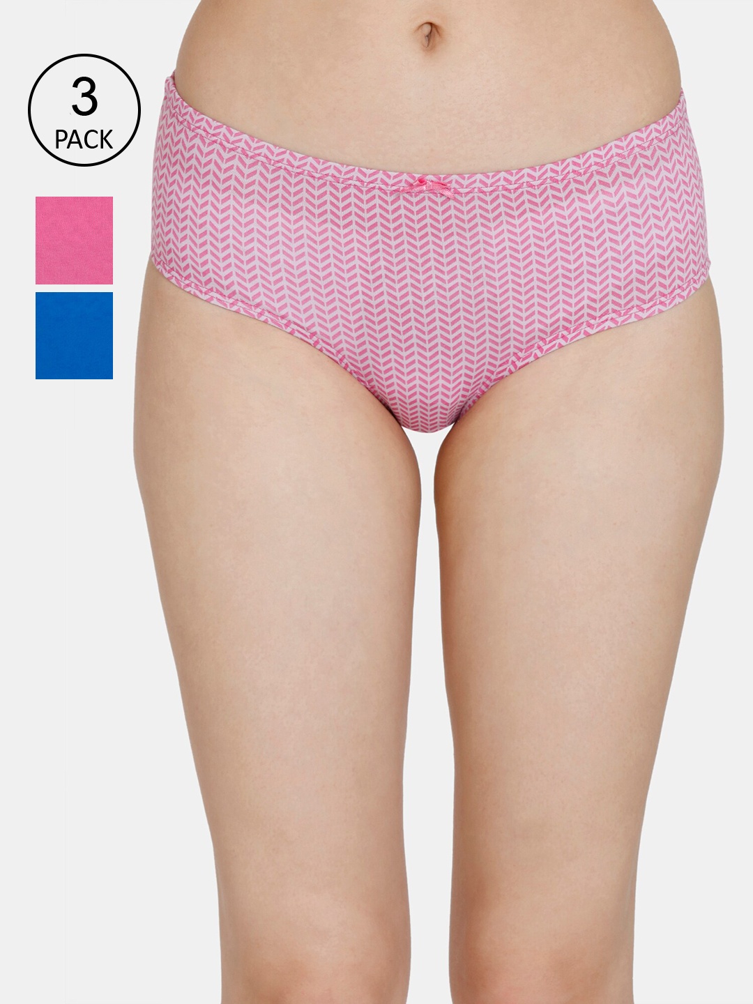 

Zivame Girls Pack Of 3 Solid Hipster Briefs, Pink