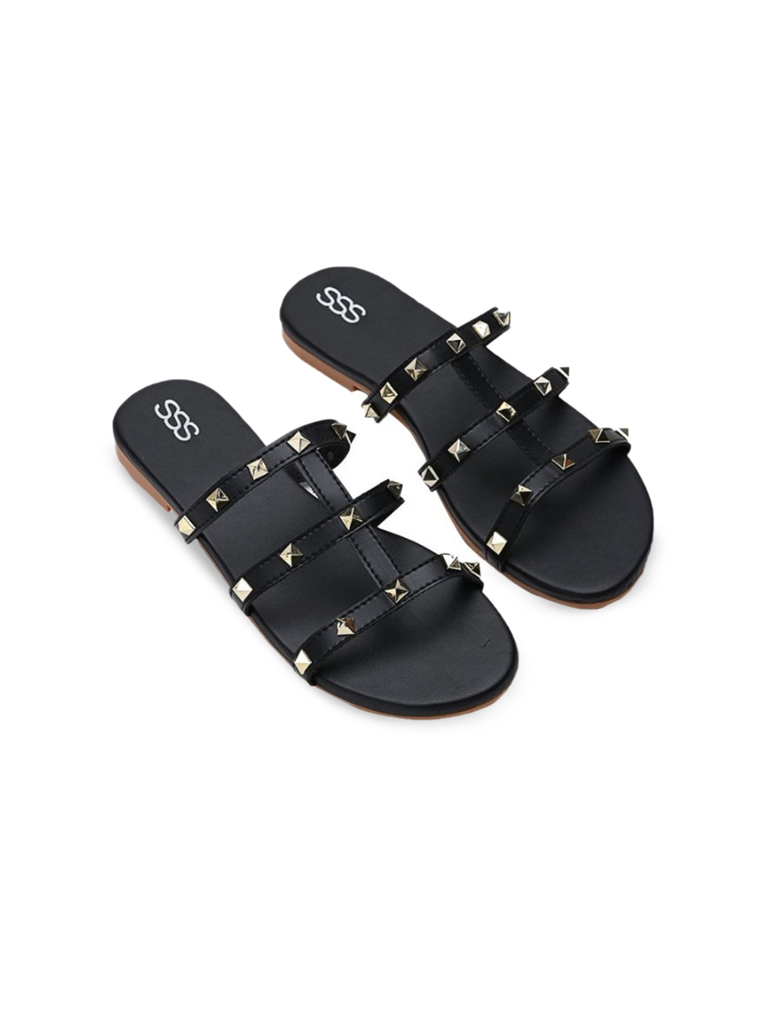 

Street Style Store Women Black Printed Open Toe Flats