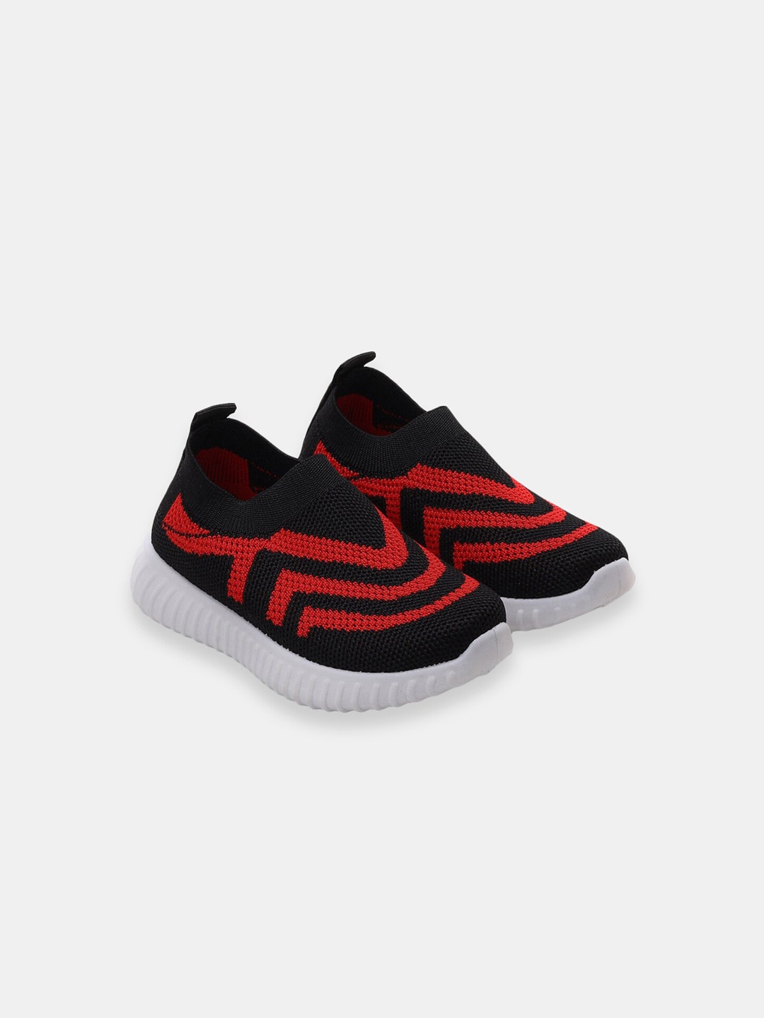 

Hopscotch Girls Red Woven Design Slip-On Sneakers