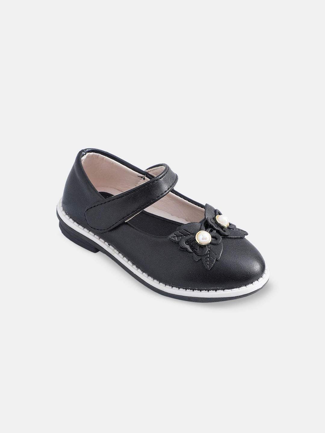 

Hopscotch Girls Black Embellished Ballerinas with Bows Flats
