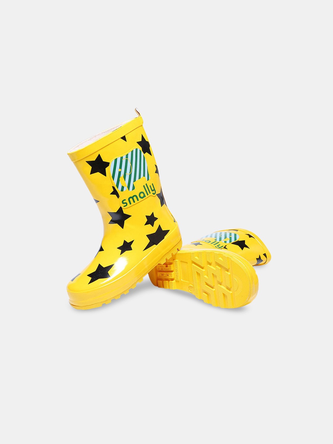 

Hopscotch Kids Yellow Printed Plastic Rain Boots