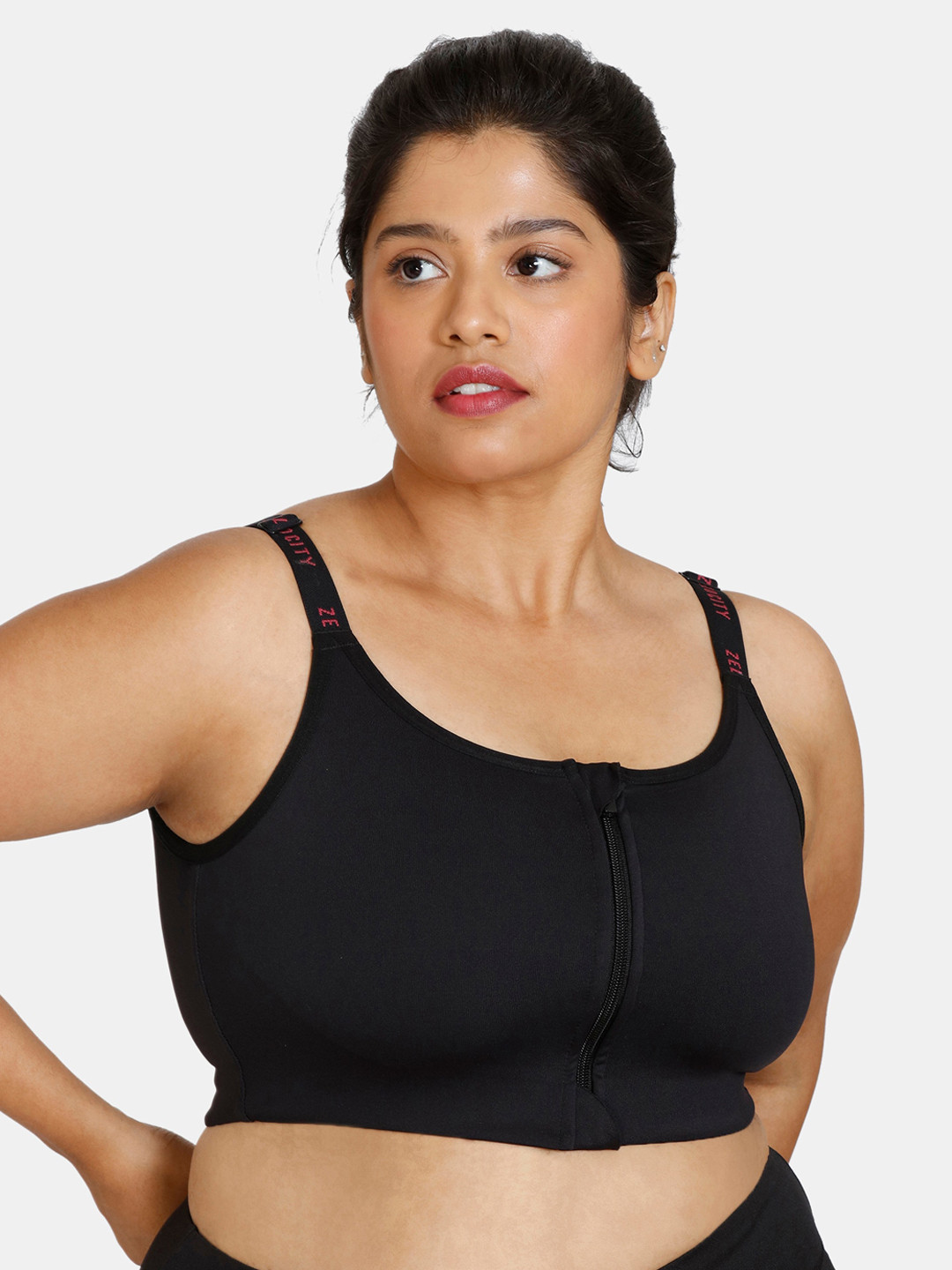 

Zelocity by Zivame Black Removable Padding Sports Bra