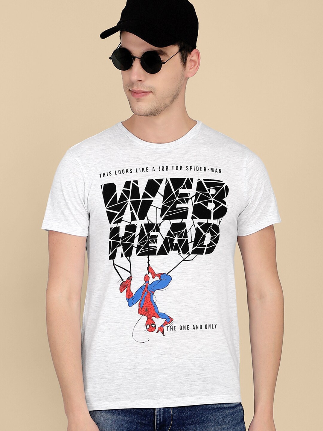 

Free Authority Men Grey Spider-Man Printed T-shirt