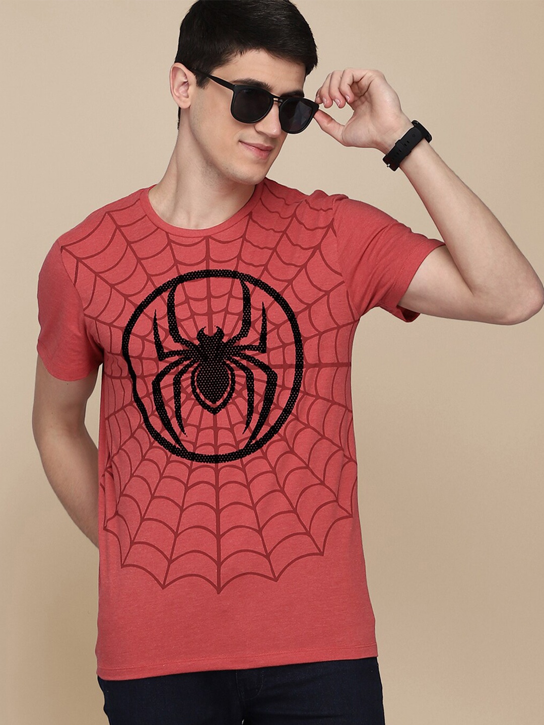 

Free Authority Men Red Spider-Man Printed T-shirt