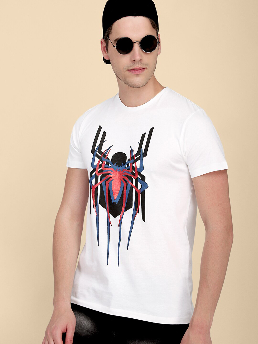 

Free Authority Men White Spider-Man No Way Home Printed Cotton T-shirt