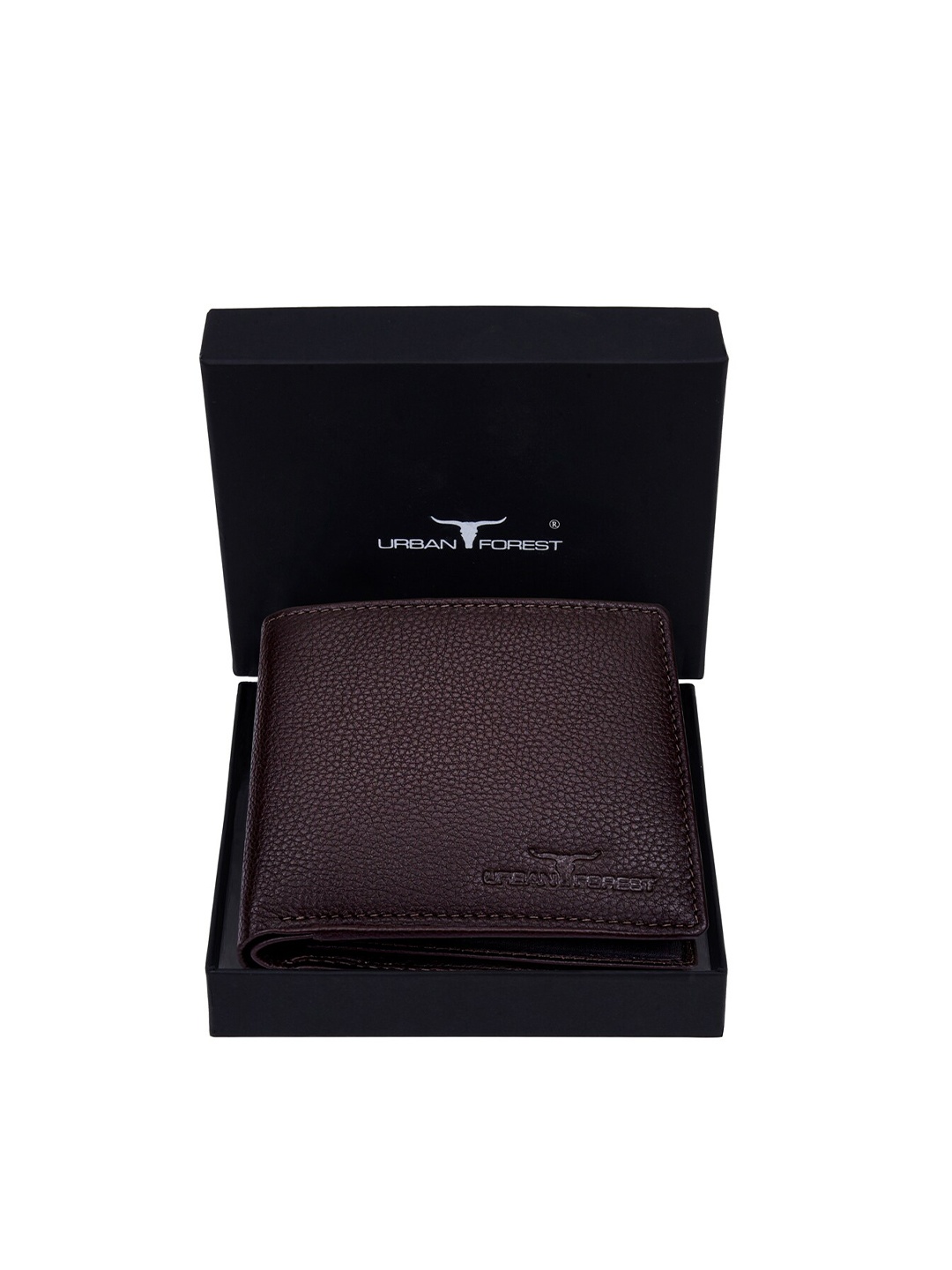 

URBAN FOREST Men Brown Leather Two Fold Wallet