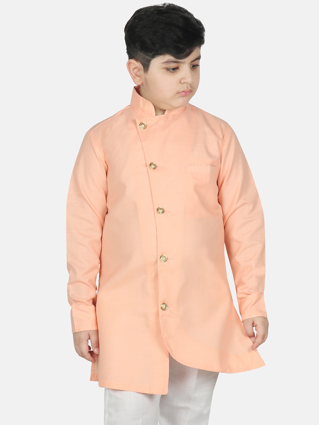 

SG YUVRAJ Boys Peach-Coloured Kurta