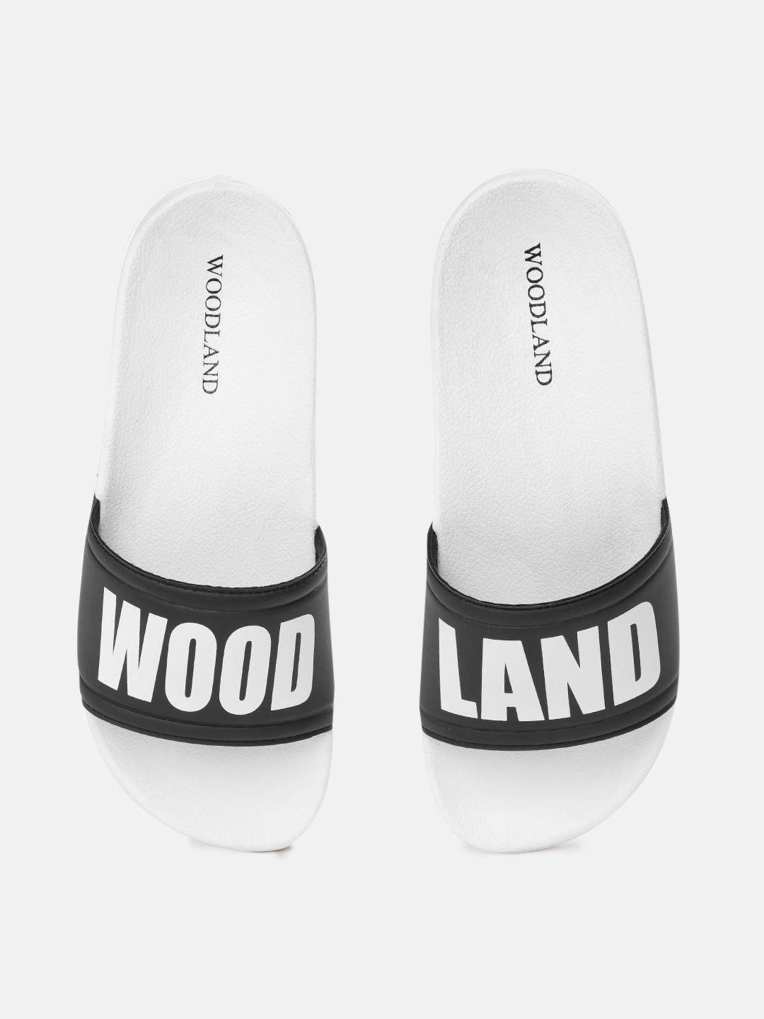 

Woodland Men Brand Logo Printed Sliders, White