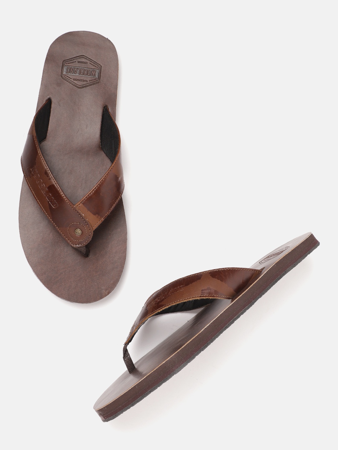 

Woodland Men Coffee Brown Solid Thong Flip-Flops