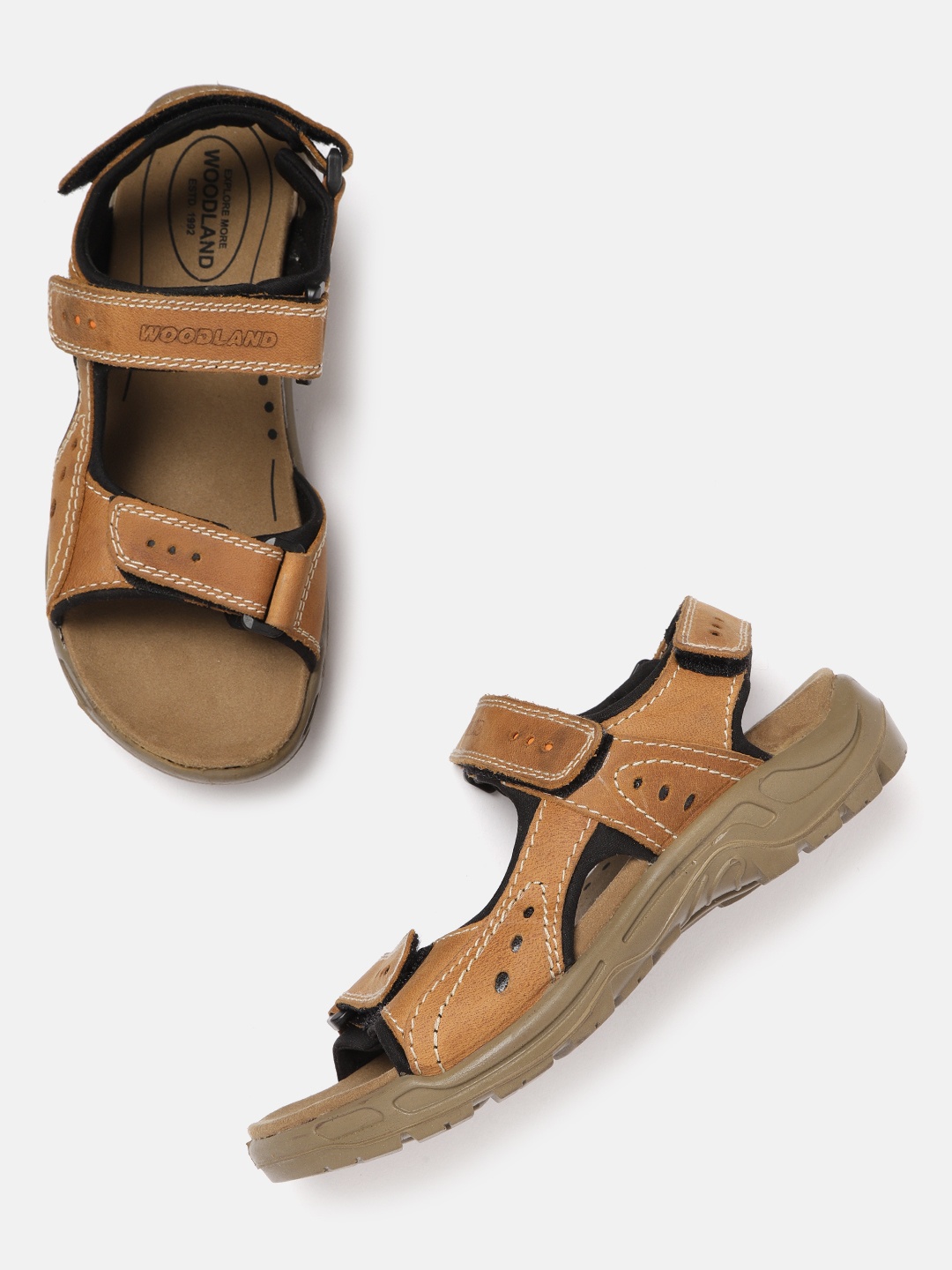 

Woodland Men Tan Brown Solid Sports Sandals