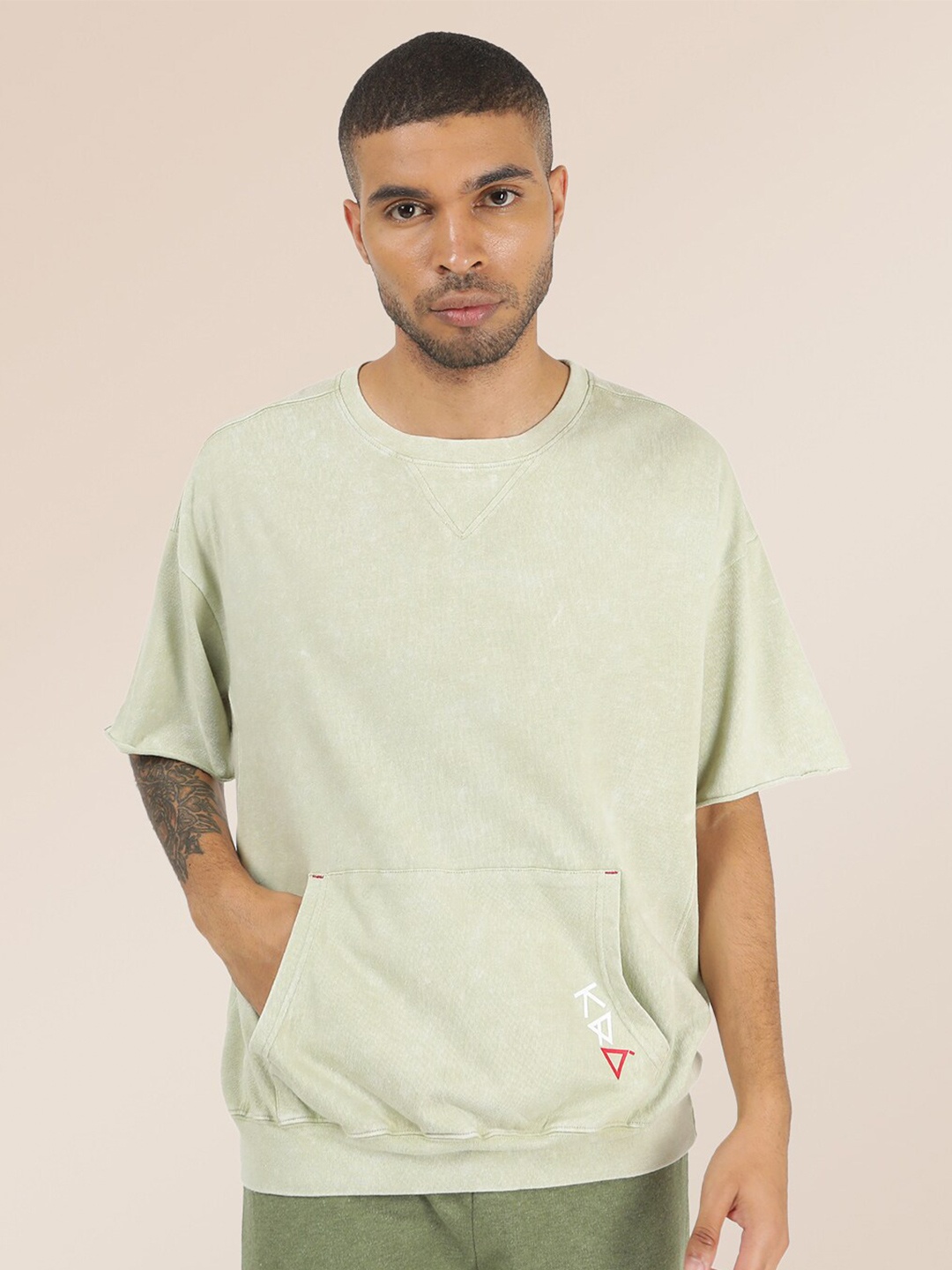 

KRA Men Olive Green Solid T-shirt
