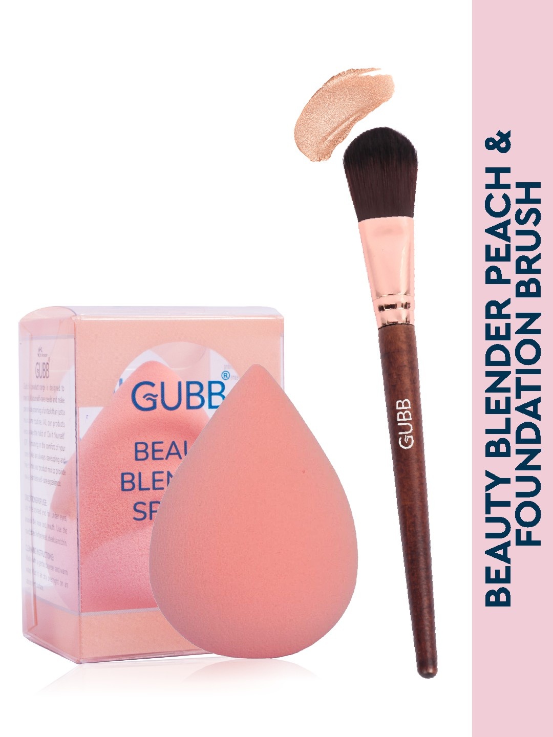 

GUBB Beauty Blender & Foundation Brush, Peach