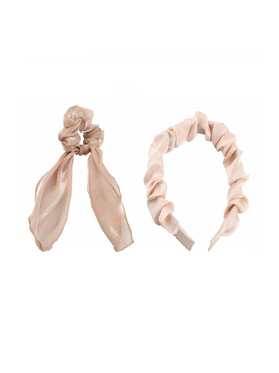 

GUBB Set Of Beige Hair Scrunchie & Hairband