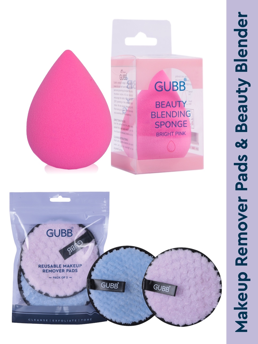 

GUBB Makeup Remover Pads & Beauty Blender, Pink