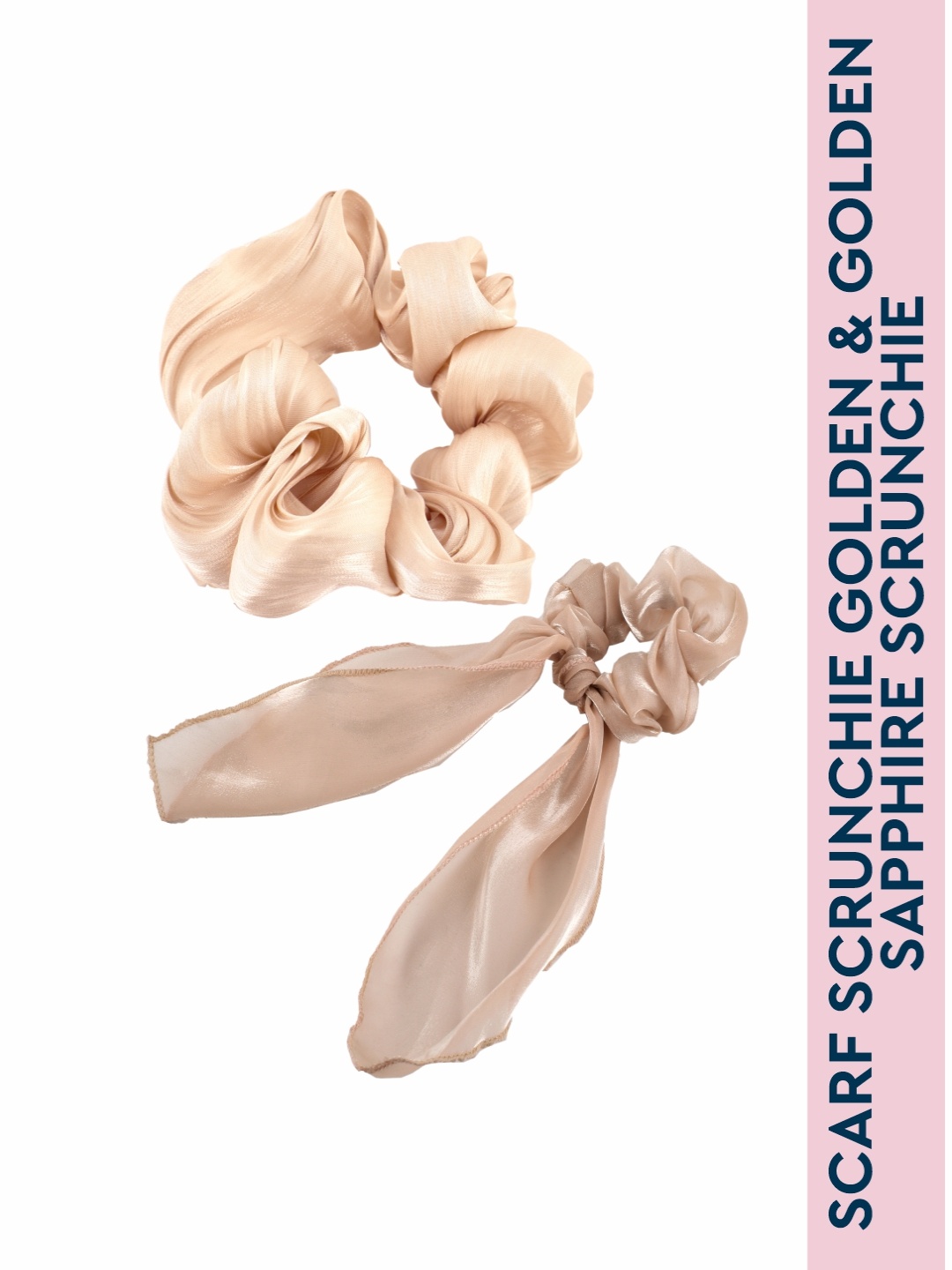 

GUBB Set of Brown Scarf & Beige Scrunchie