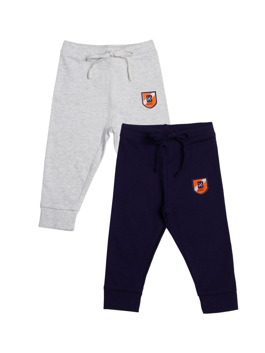 

Bodycare Kids Boys Pack Of 2 Grey and Navy Blue Cotton Joggers