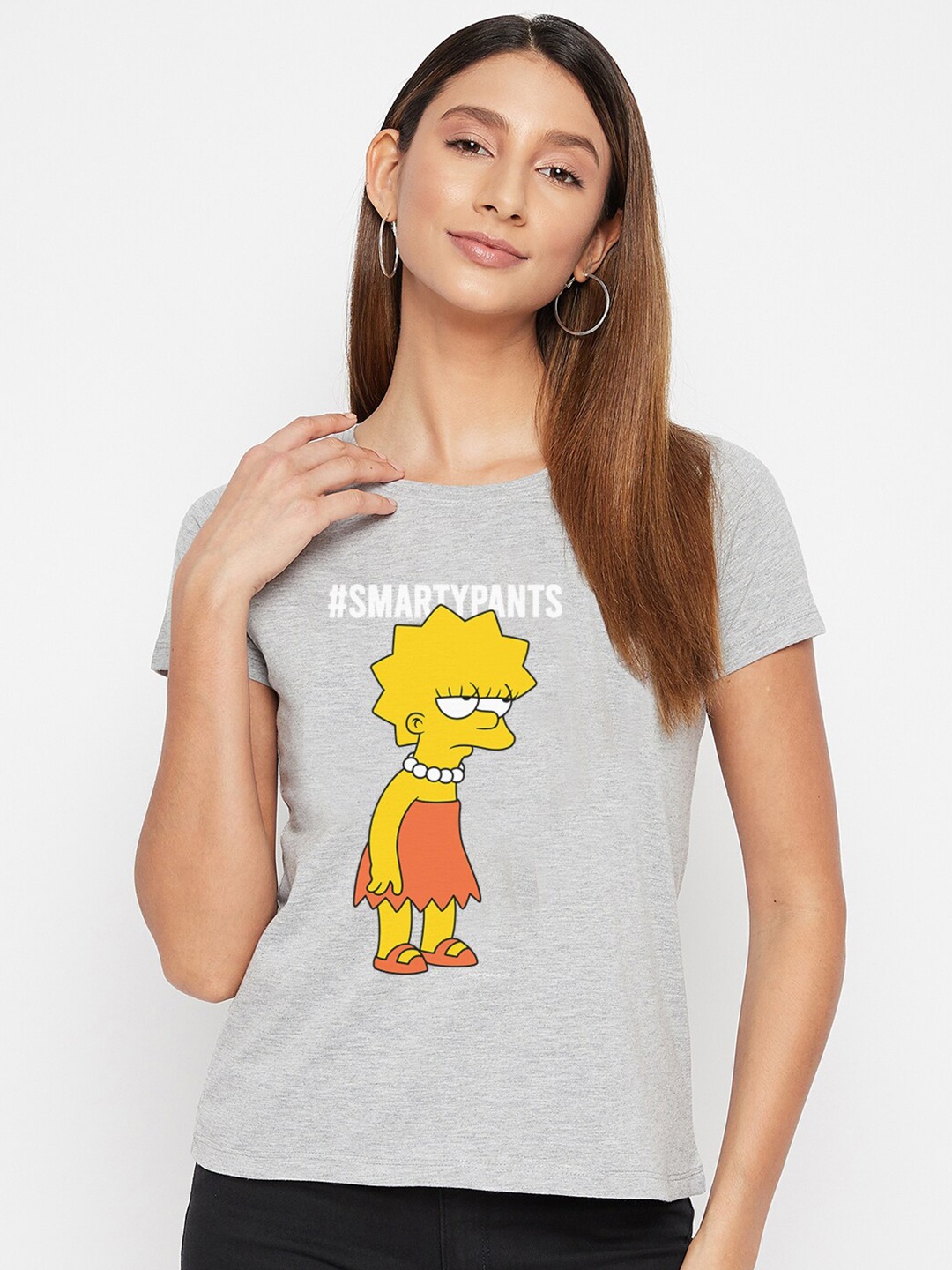 

Kook N Keech Disney Women Grey Cartoon Printed T-shirt