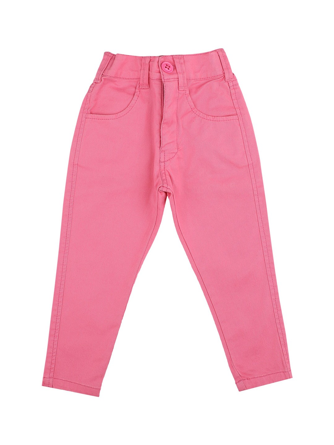 

Bodycare Kids Girls Pink Solid Cotton Trousers