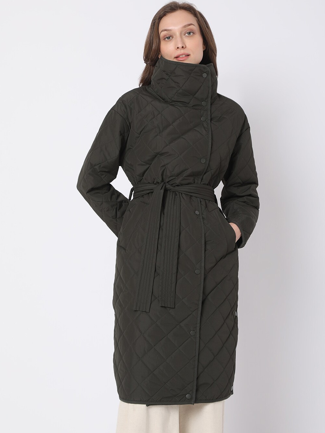 

Vero Moda Women Black Longline Quilted Jacket