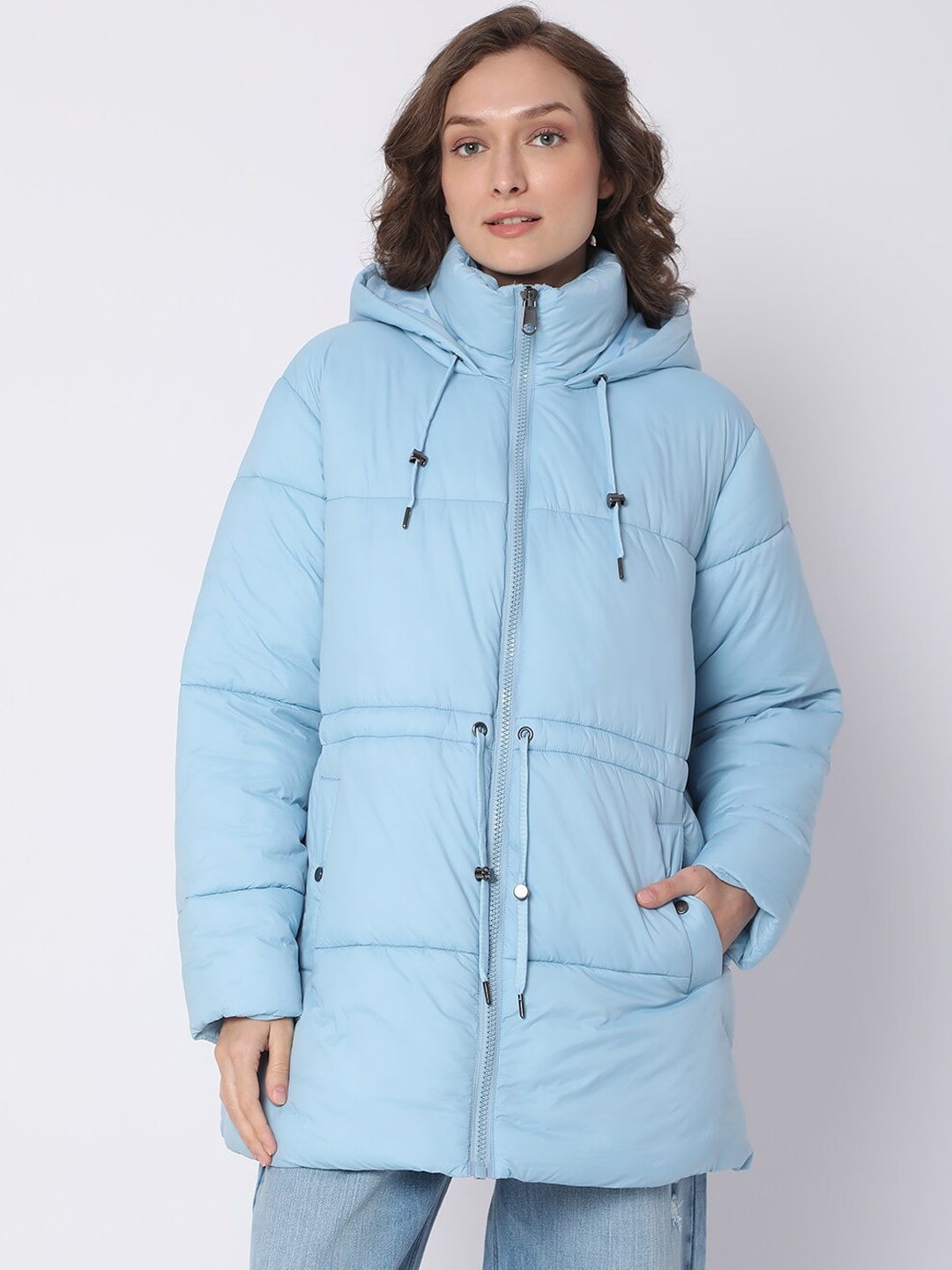 

Vero Moda Women Blue Crop Puffer Jacket