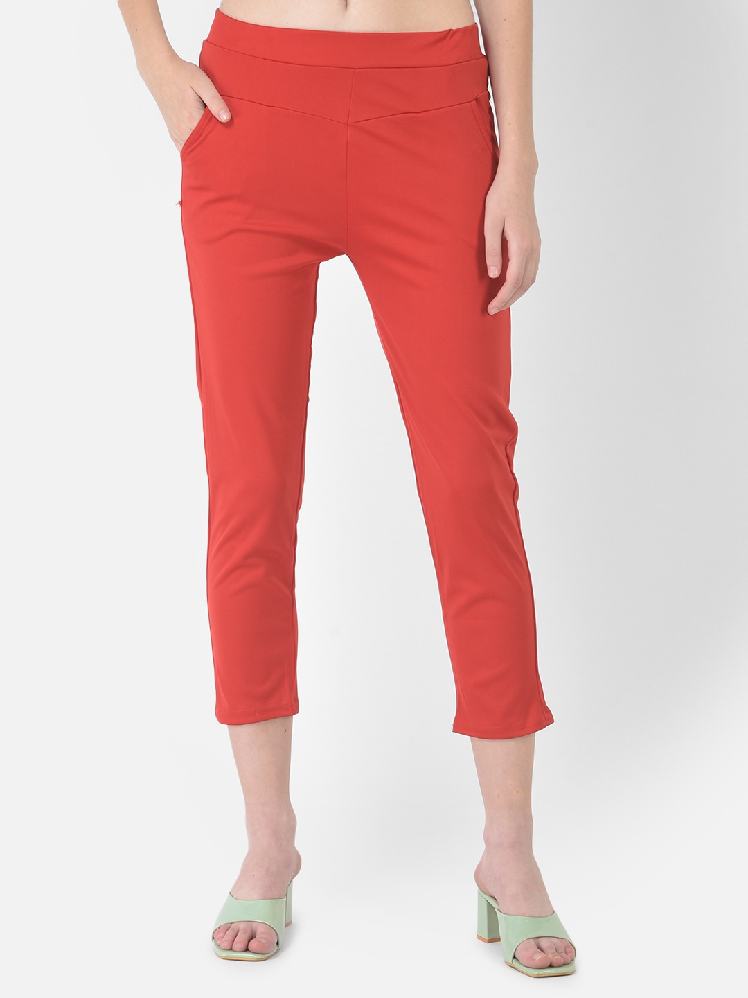 

FNOCKS Kids Girls Red Solid Cotton Tights