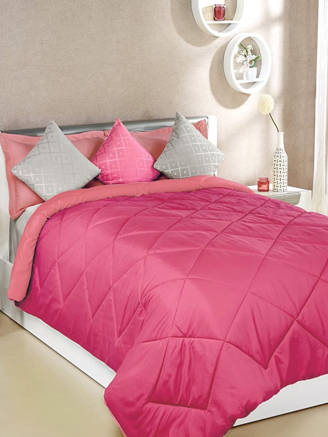 

Sleeping Owls- because your sleep matters Pink Mild Winter 150 GSM Single Bed Comforter