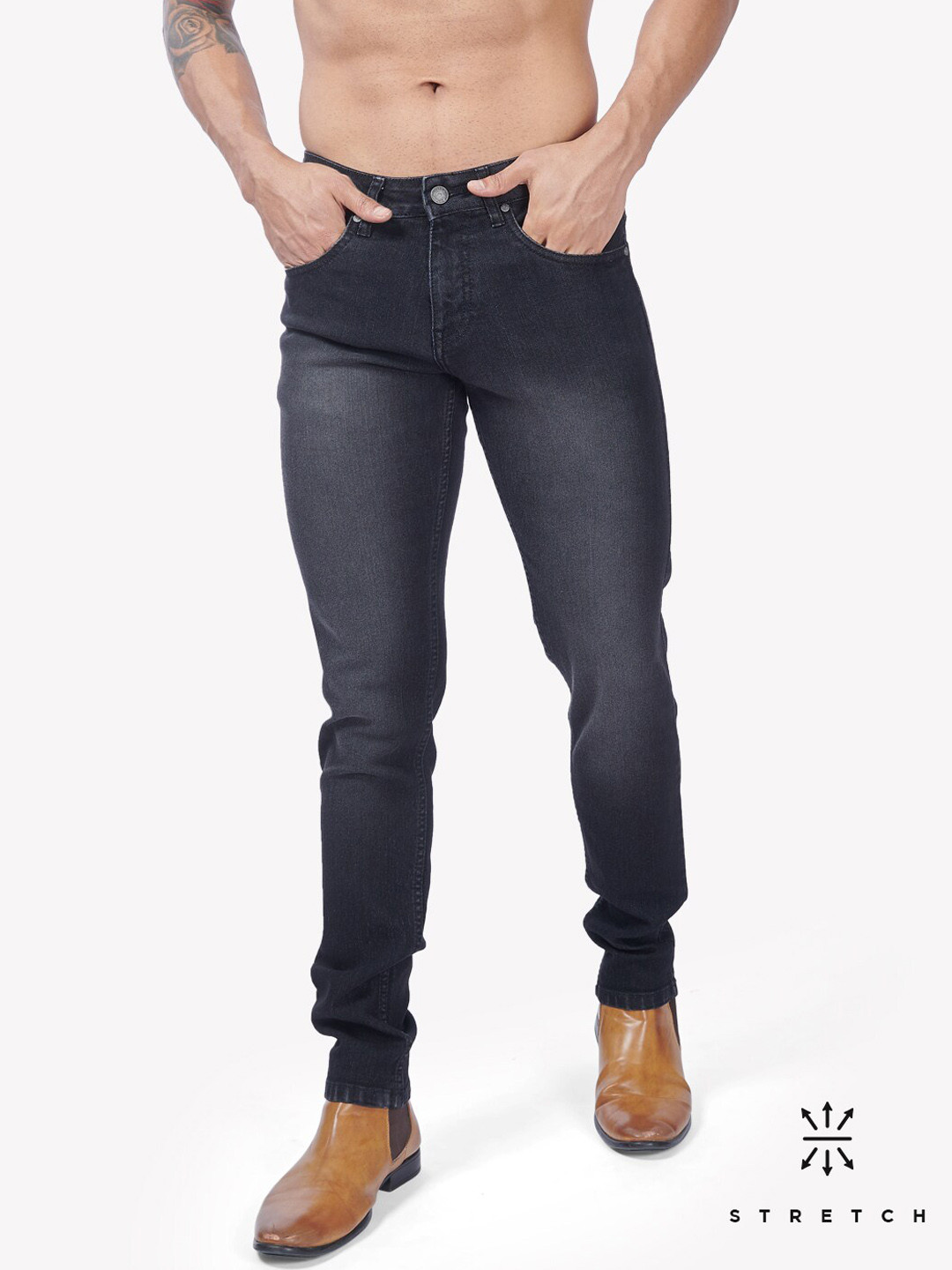 

VASTRADO Men Black Slim Fit Light Fade Jeans