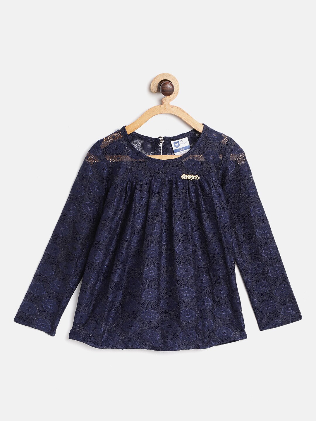 

612League Girls Blue Floral Top