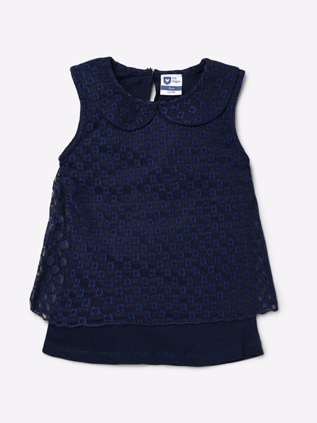 

612League Blue Peter Pan Collar Layered Top