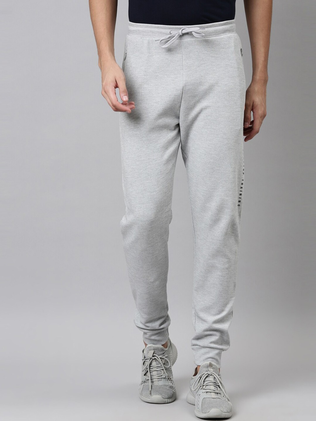 

DIXCY SCOTT Men Grey Solid Regular Fit Cotton Joggers