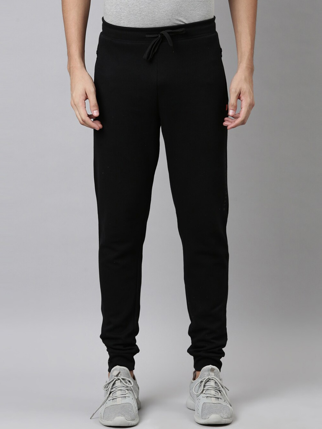 

DIXCY SCOTT Men Black Solid Cotton Regular Fit Joggers