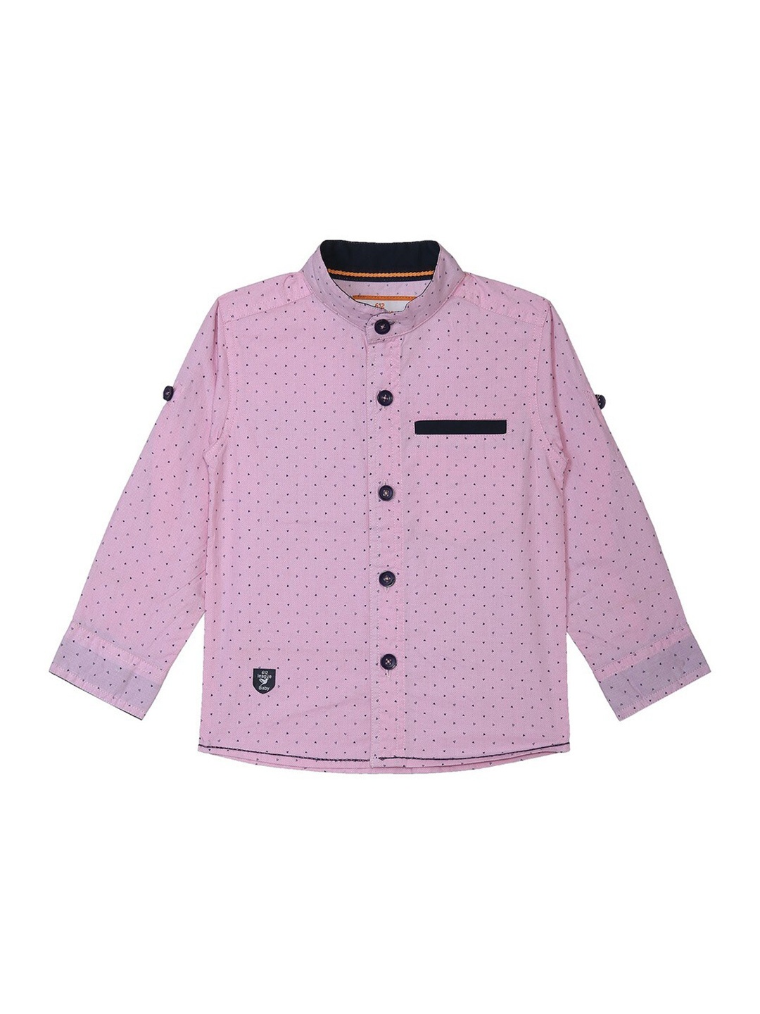 

612League Boys Pink Classic Printed Casual Shirt