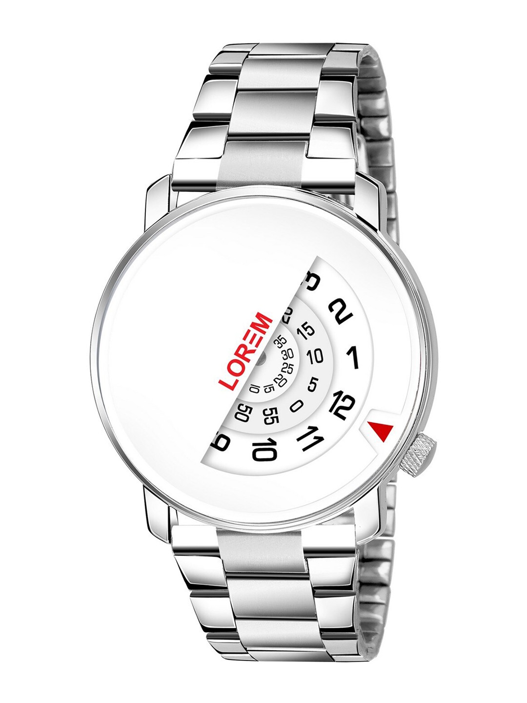 

LOREM Men White Embellished Dial & Silver Toned Straps Formal Analogue Watch-LR106