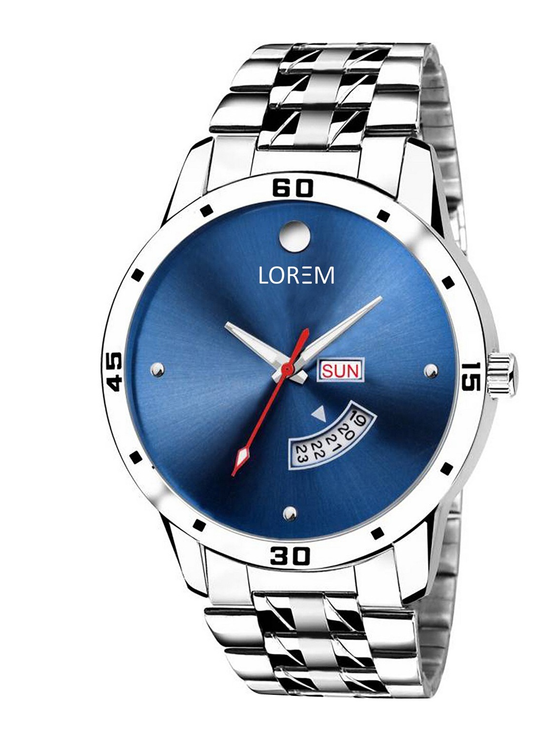

LOREM Men Blue Embellished Dial & Bracelet Style Straps Analogue Watch LR105