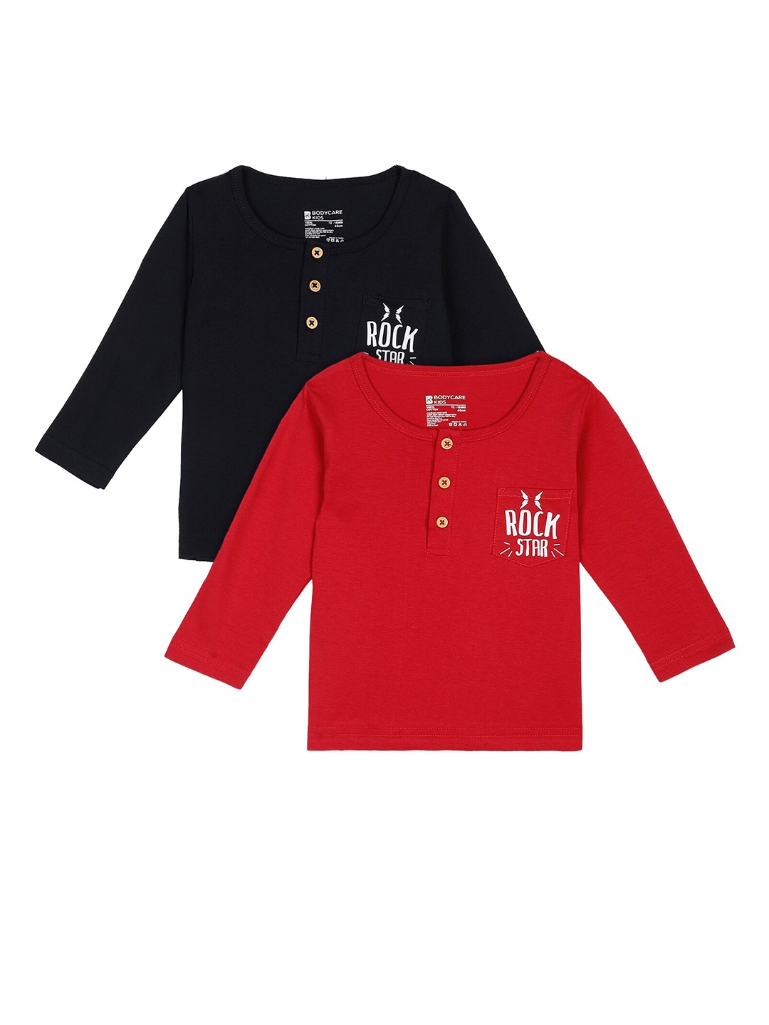 

Bodycare Kids Boys Pack of 2 Maroon & Red Typography Printed T-shirt