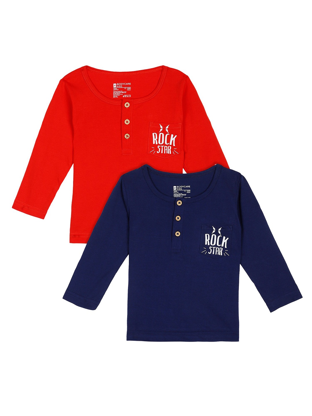 

Bodycare Kids Pack of 2 Boys Assorted 2 Henley Neck T-shirt