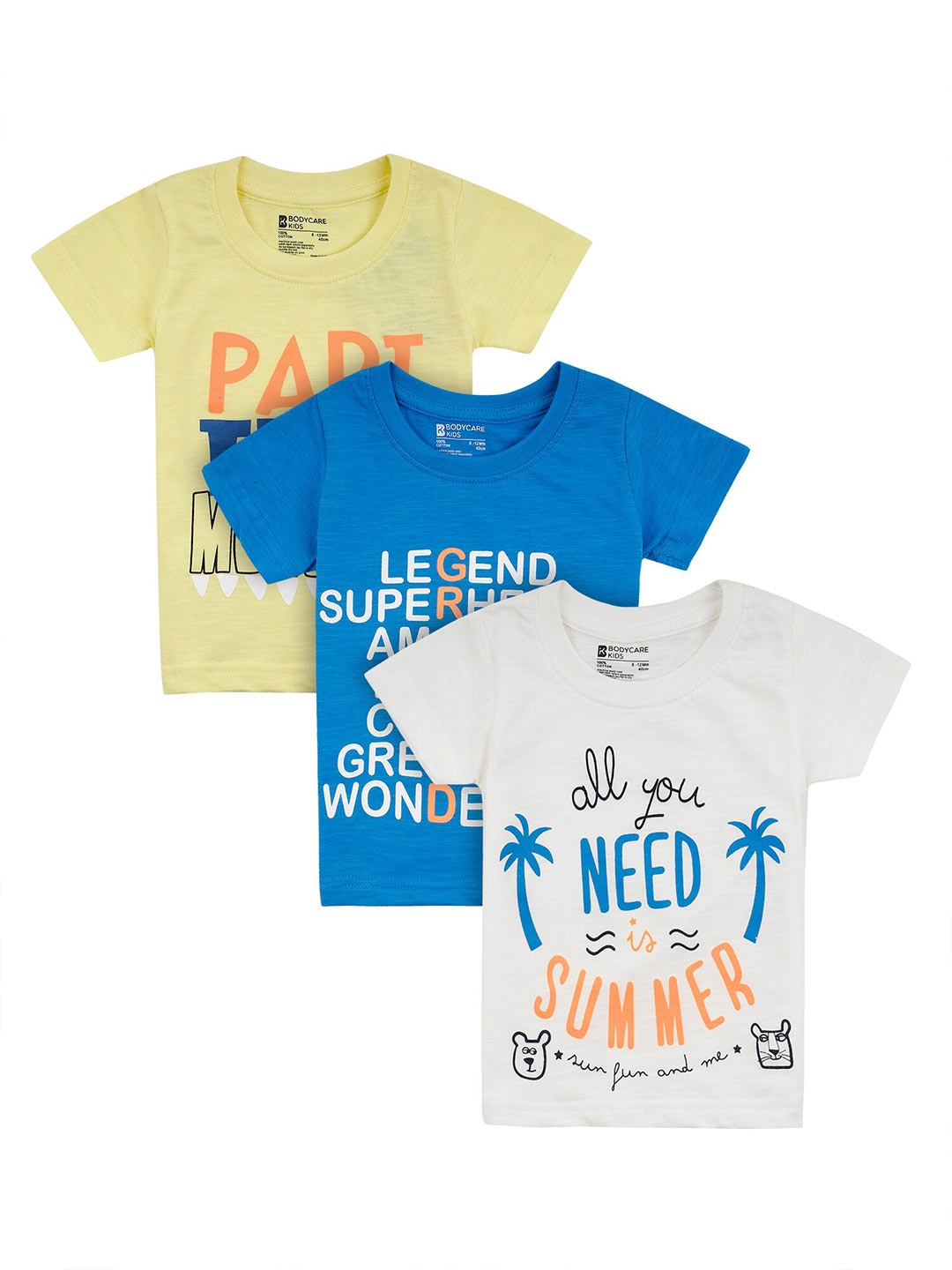 

Bodycare Kids Boys Pack of 3 Assorted Printed T-shirt