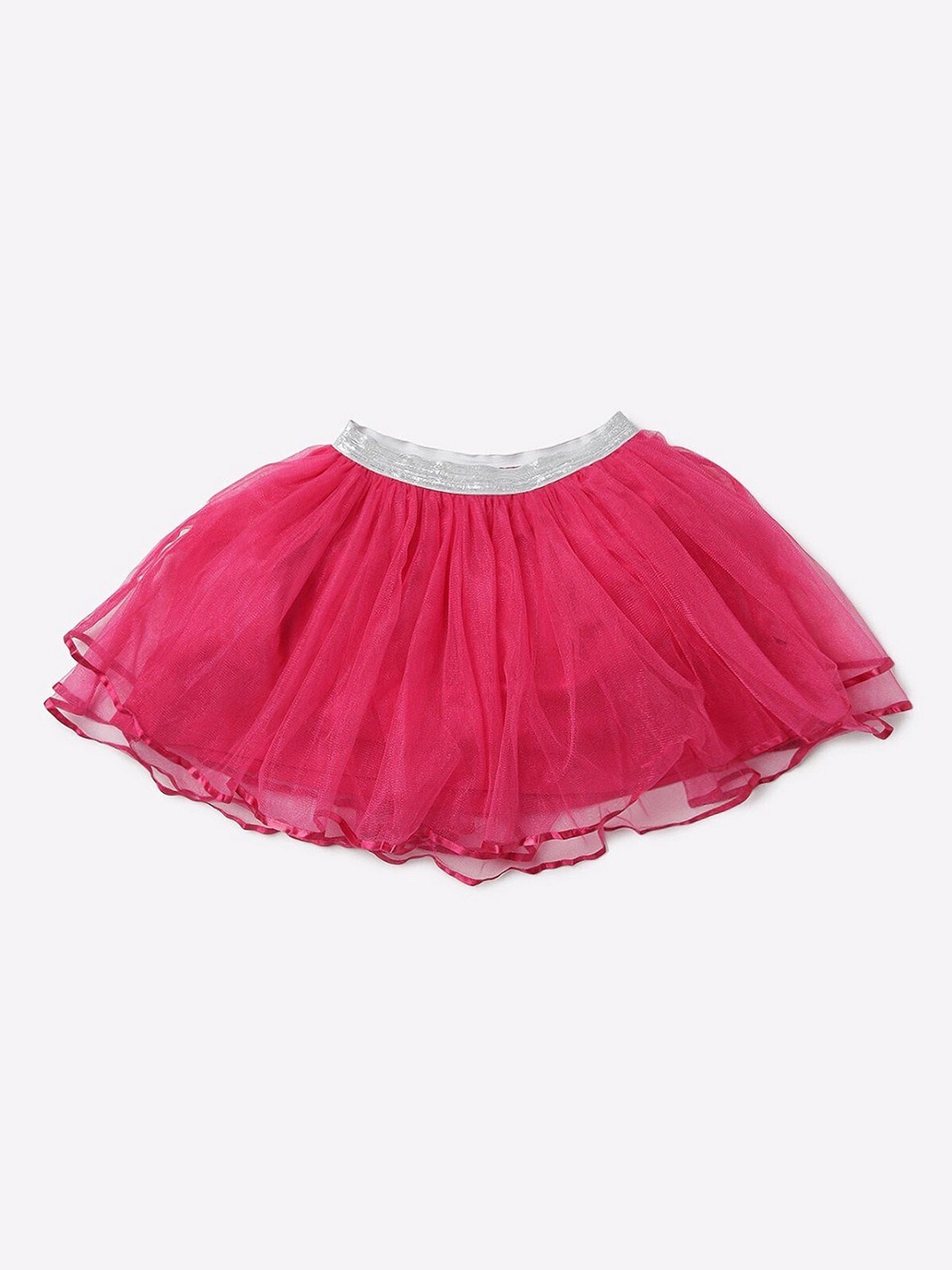 

612League Girls Pink Solid Mid-Rise Regular Skirt