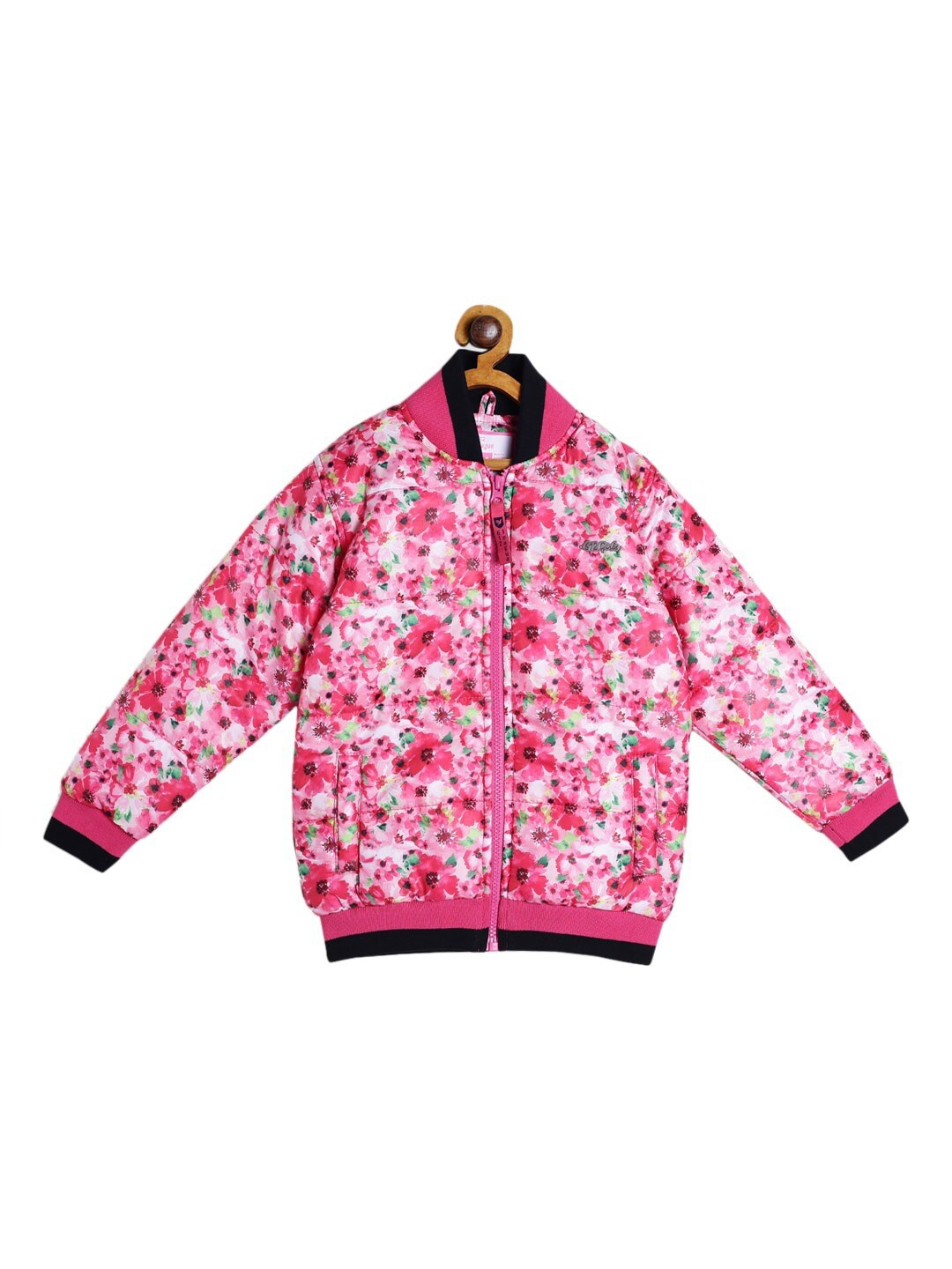 

612League Boys Pink Floral Bomber Jacket