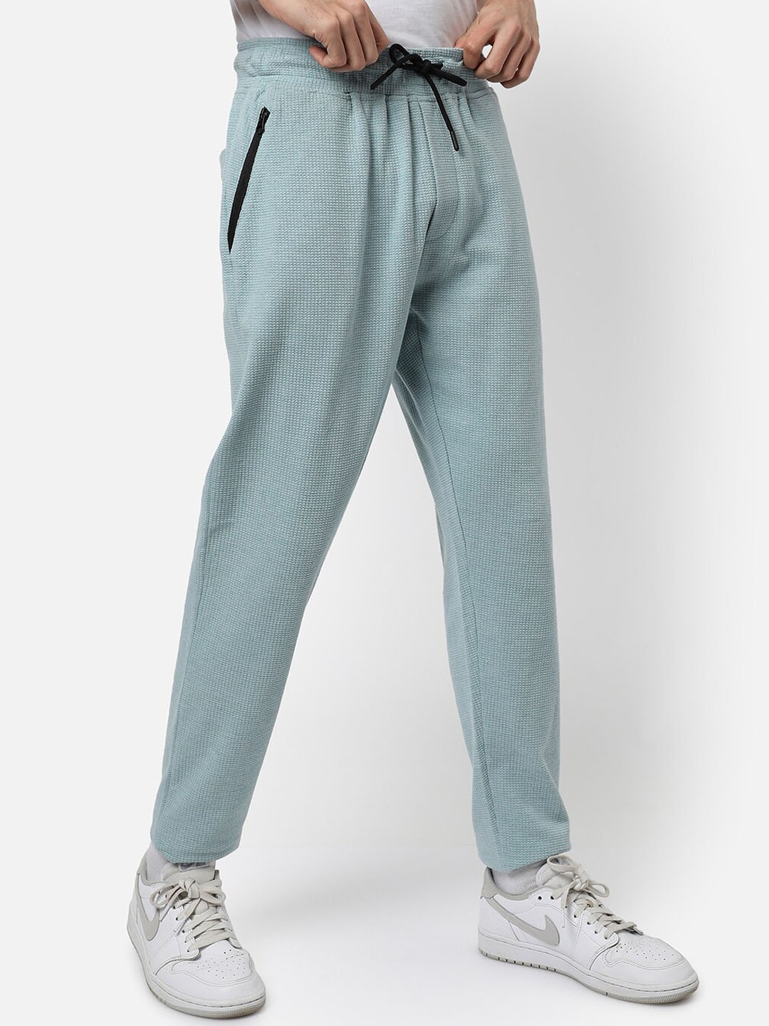 

Campus Sutra Men Turquoise Blue Regular Fit Solid Track Pants