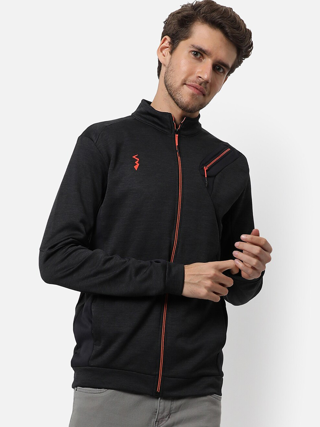 

Campus Sutra Men Black Windcheater Bomber Jacket