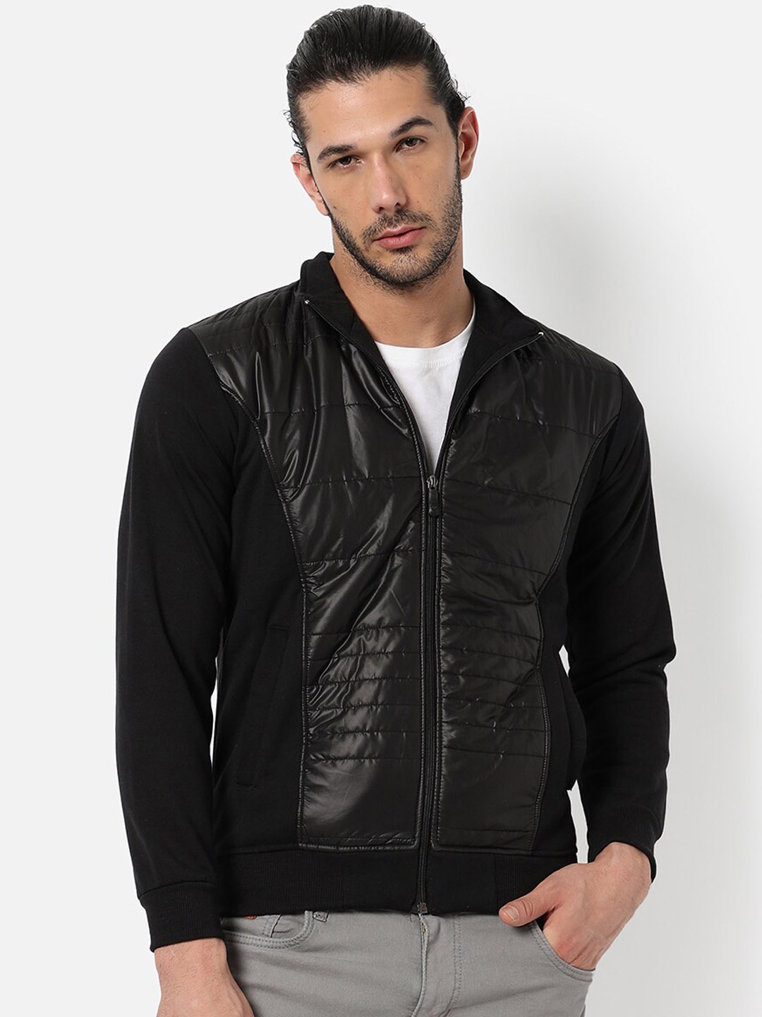 

Campus Sutra Men Black Padded Jacket