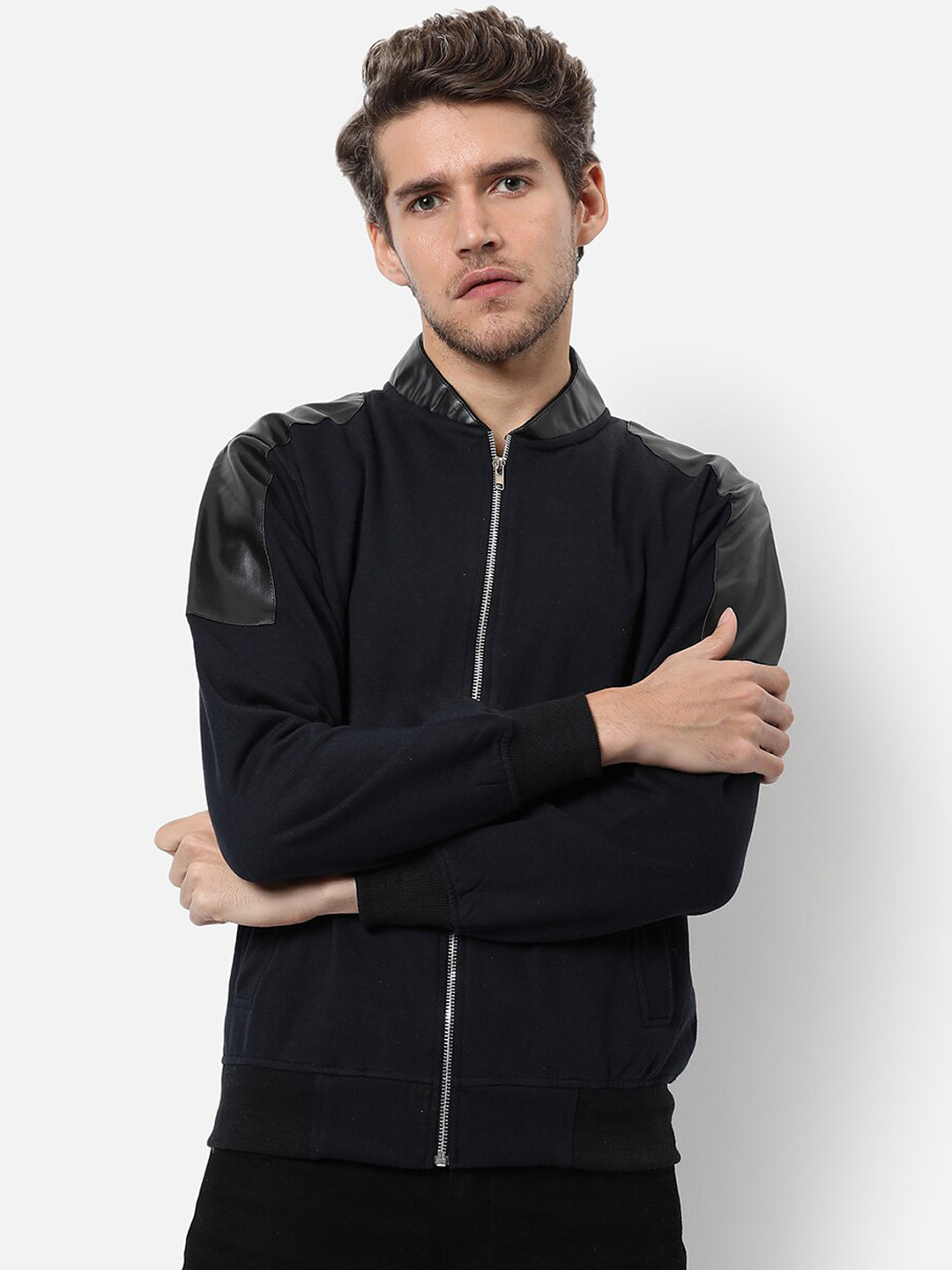 

Campus Sutra Men Black Windcheater Outdoor Bomber Jacket