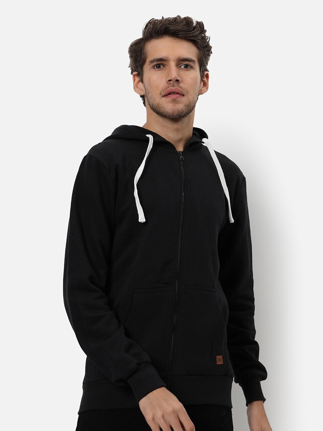 

Campus Sutra Men Black Hooded Sweatshirt