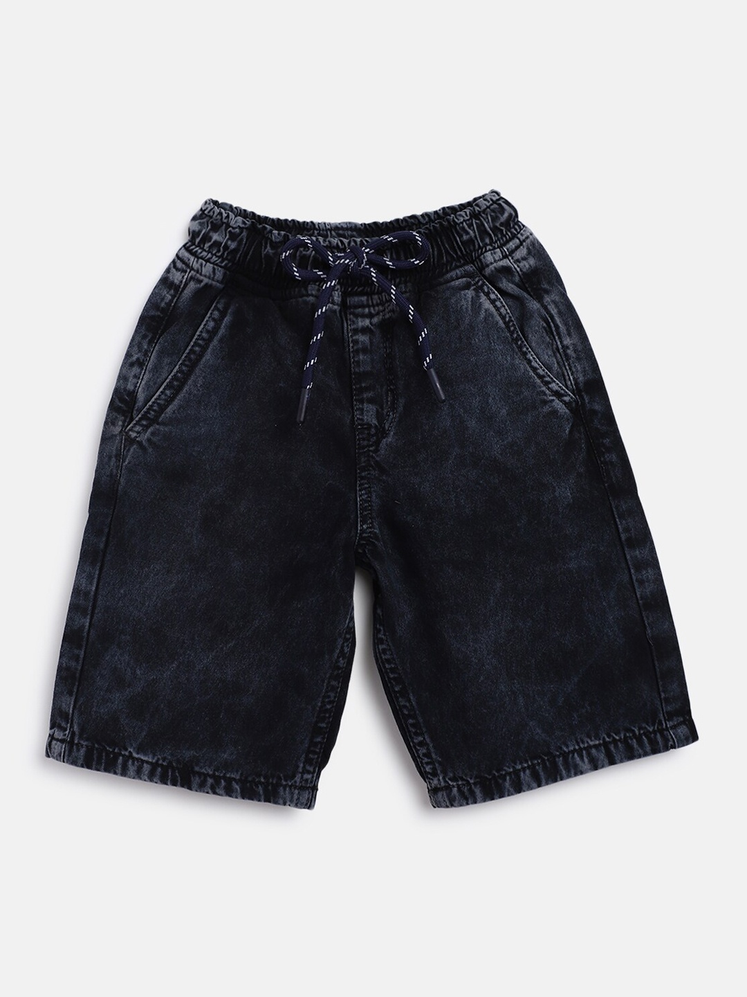 

TALES & STORIES Boys Black Outdoor Denim Cotton Shorts